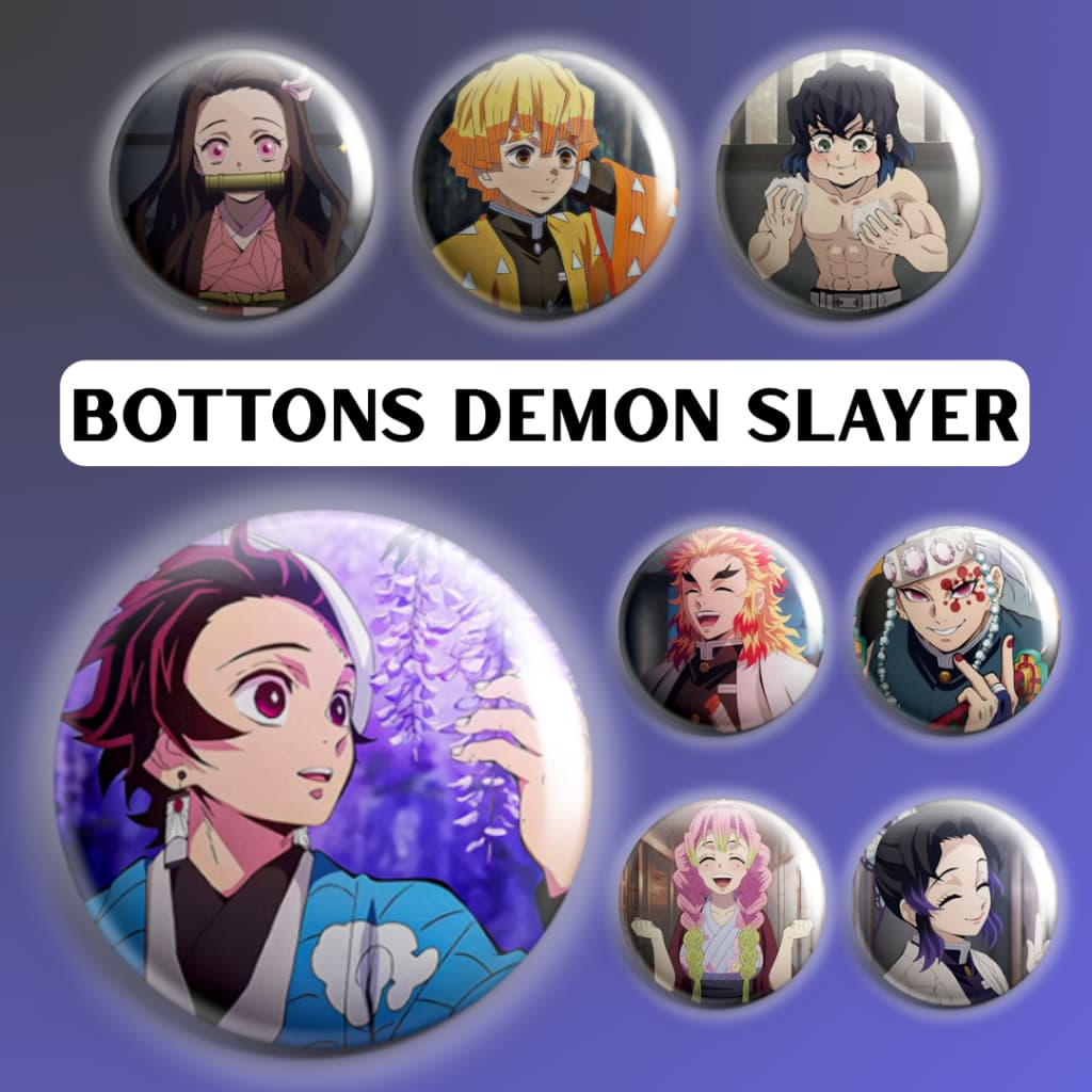 Botton Demon Slayer Kimetsu No Yaiba 4,5cm Broche Pin Tanjiro Nezuko Anime Otaku Presente