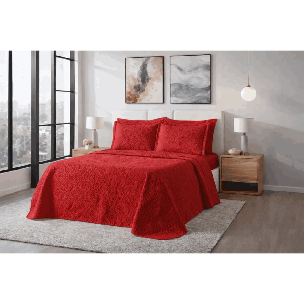 Kit Colcha Cobre Leito Bouti Casal 3 Peças – Elegância e Conforto para o Seu Quarto