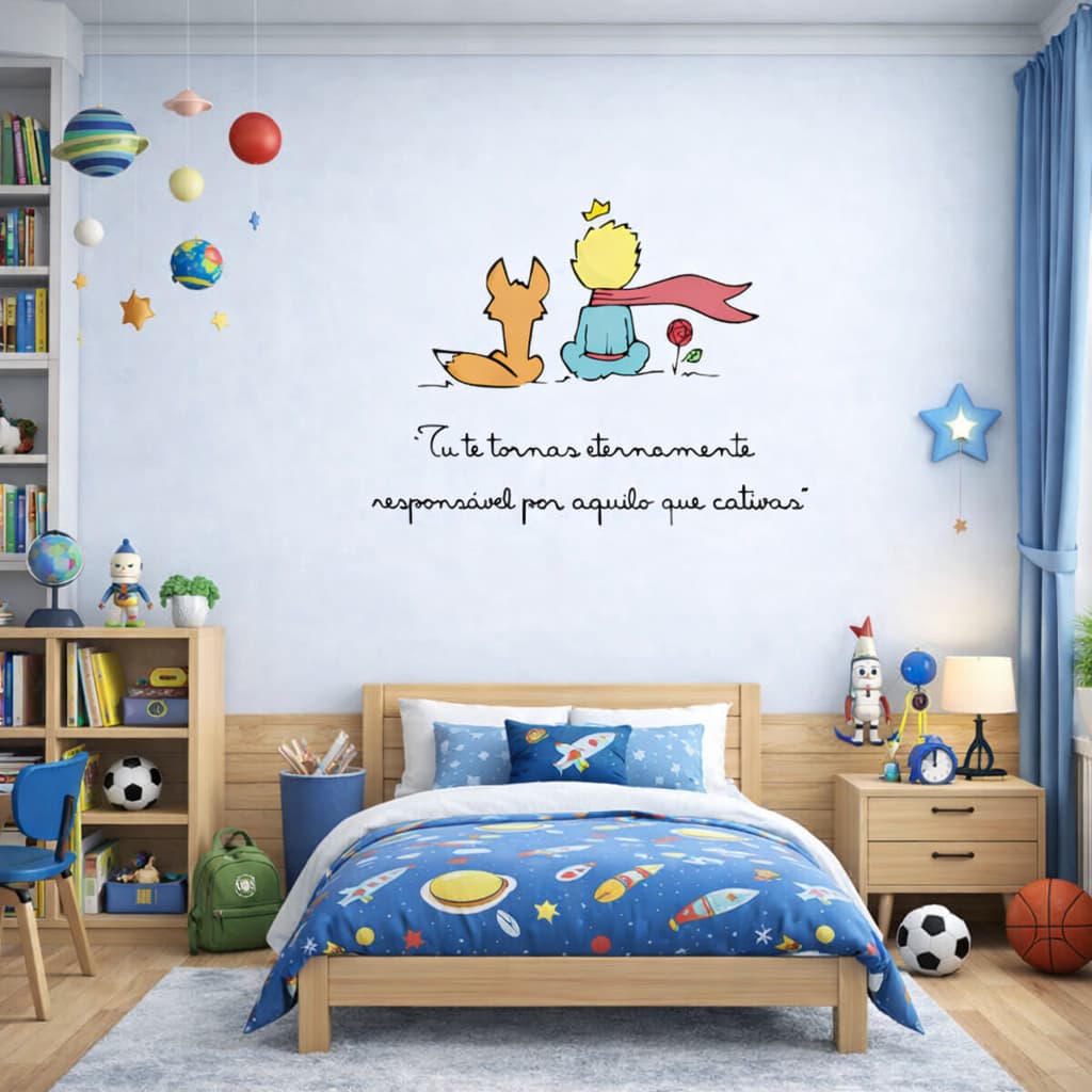 Adesivo Parede Quarto Infantil Pequeno Príncipe Frase 2019
