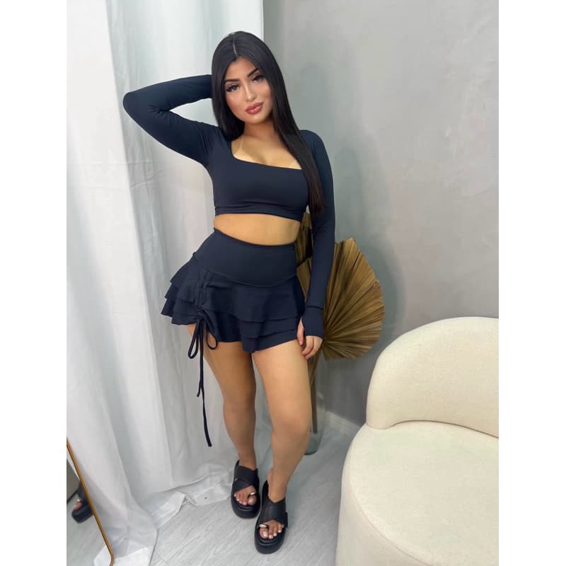 Short saia feminino ,short saia franzida ,short saia com babado