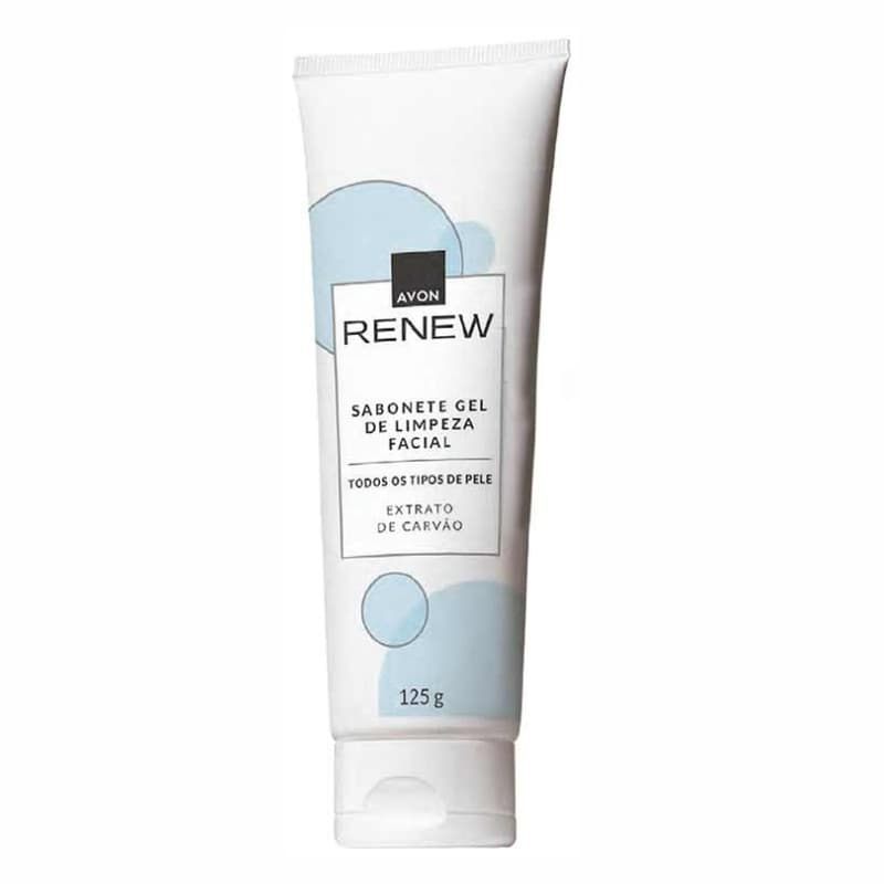 Gel de Limpeza Facial Avon Renew 125g Carvão Ativado | Sabonete Facial Todos Tipos de Pele
