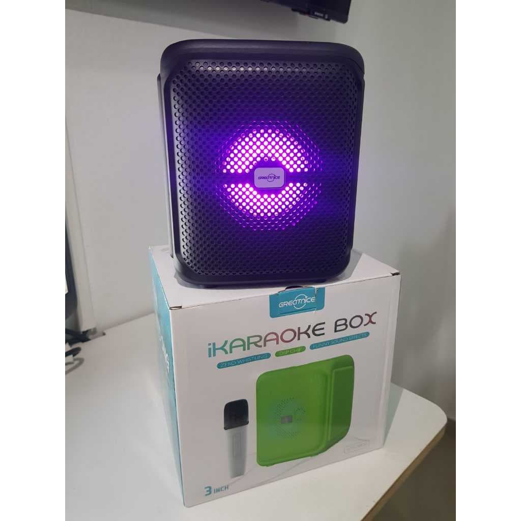 Caixa de Som Karaokê Bluetooth Portátil + Microfone Sem Fio – Som Potente para Festa e Diversão