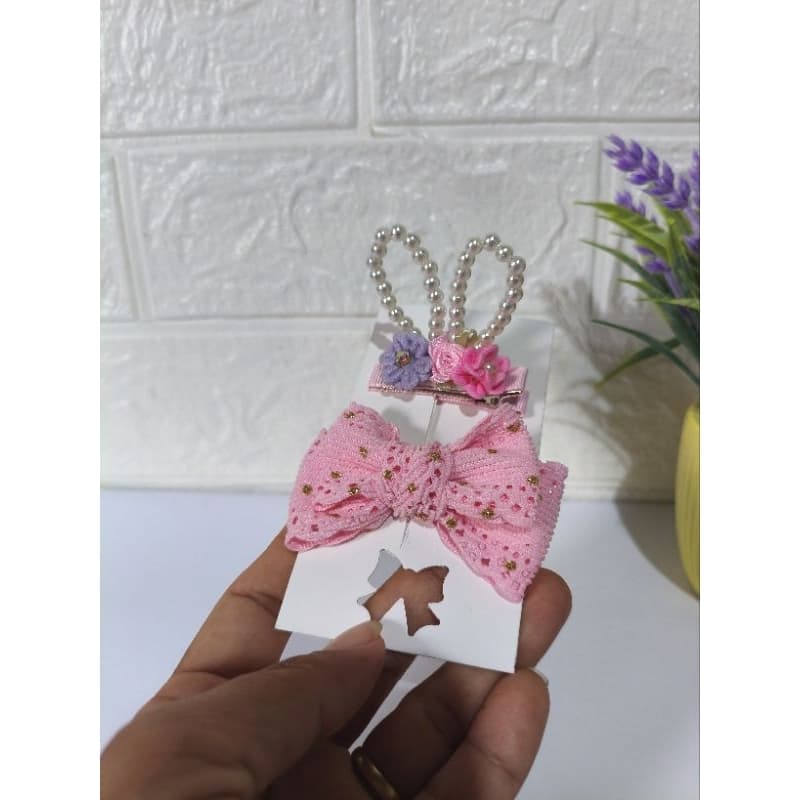 Kit Laço Infantil Páscoa Bico de Pato Coelhinho com Pérolas – Laço Boutique Bebê Menina Delicado