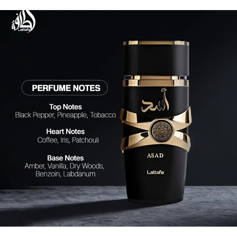 Perfume Árabe Asad Lattafa Masculino 50 ml Alta Fixação Luxo Importado