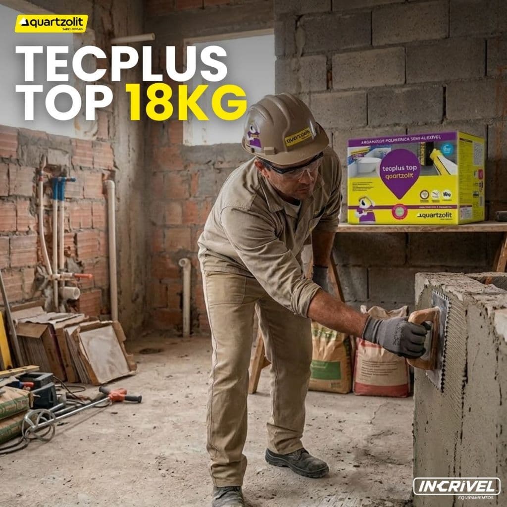 Argamassa Áreas Úmidas Tecplus Top Quartzolit 18kg Banheiros Cozinhas Muros Jardineiras Rodapés