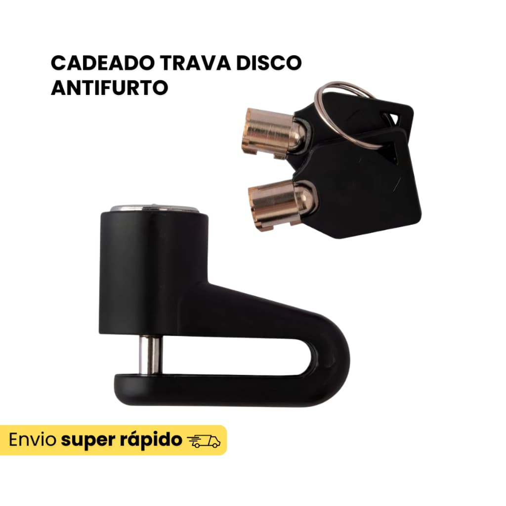 Cadeado Segurança Trava De Disco Freio Moto Bike Antifurto