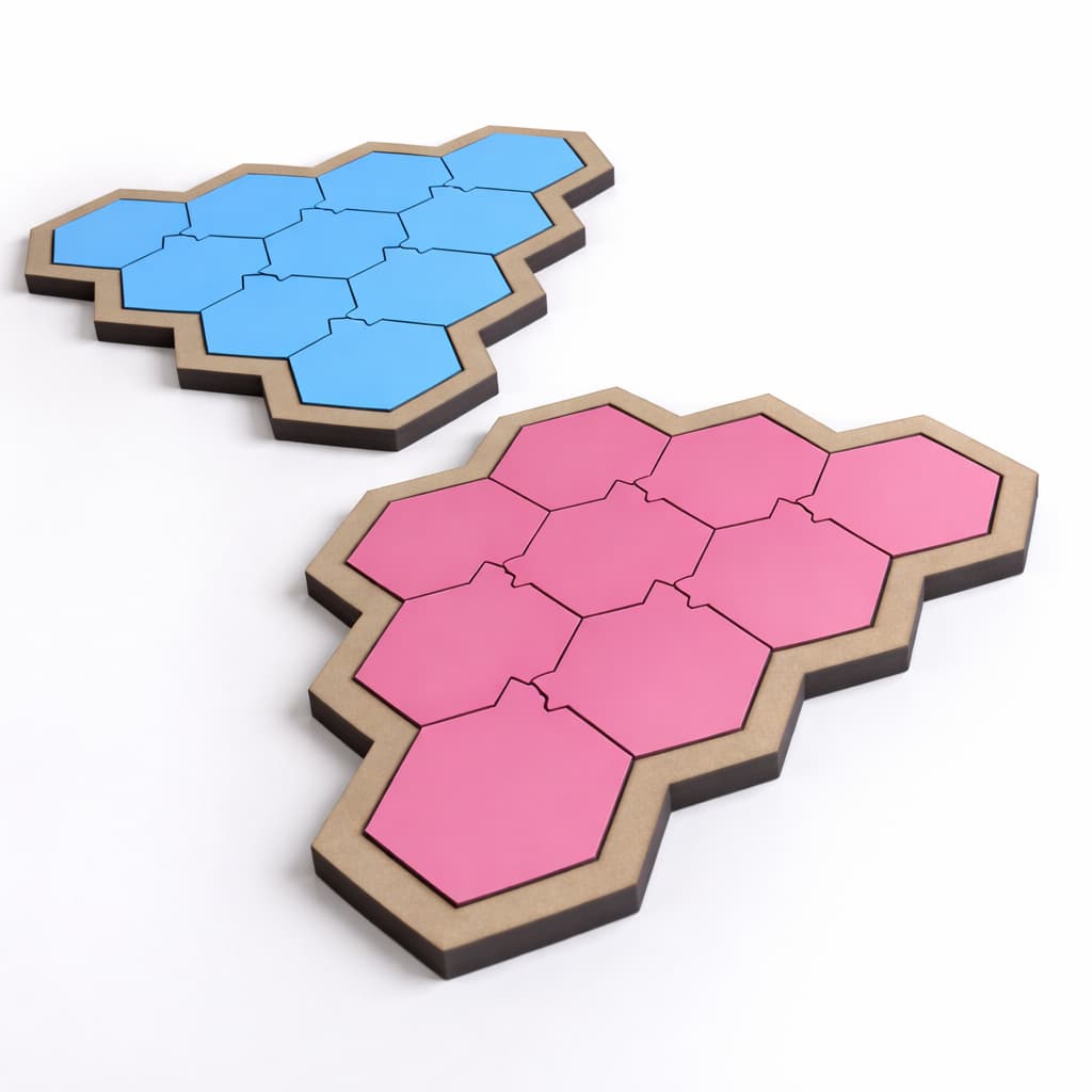 Kit Jogo Infantil Educativo Pedagógico Tangram de Madeira Colorido Tabuleiro Coméia 2 ou 3 Unidades