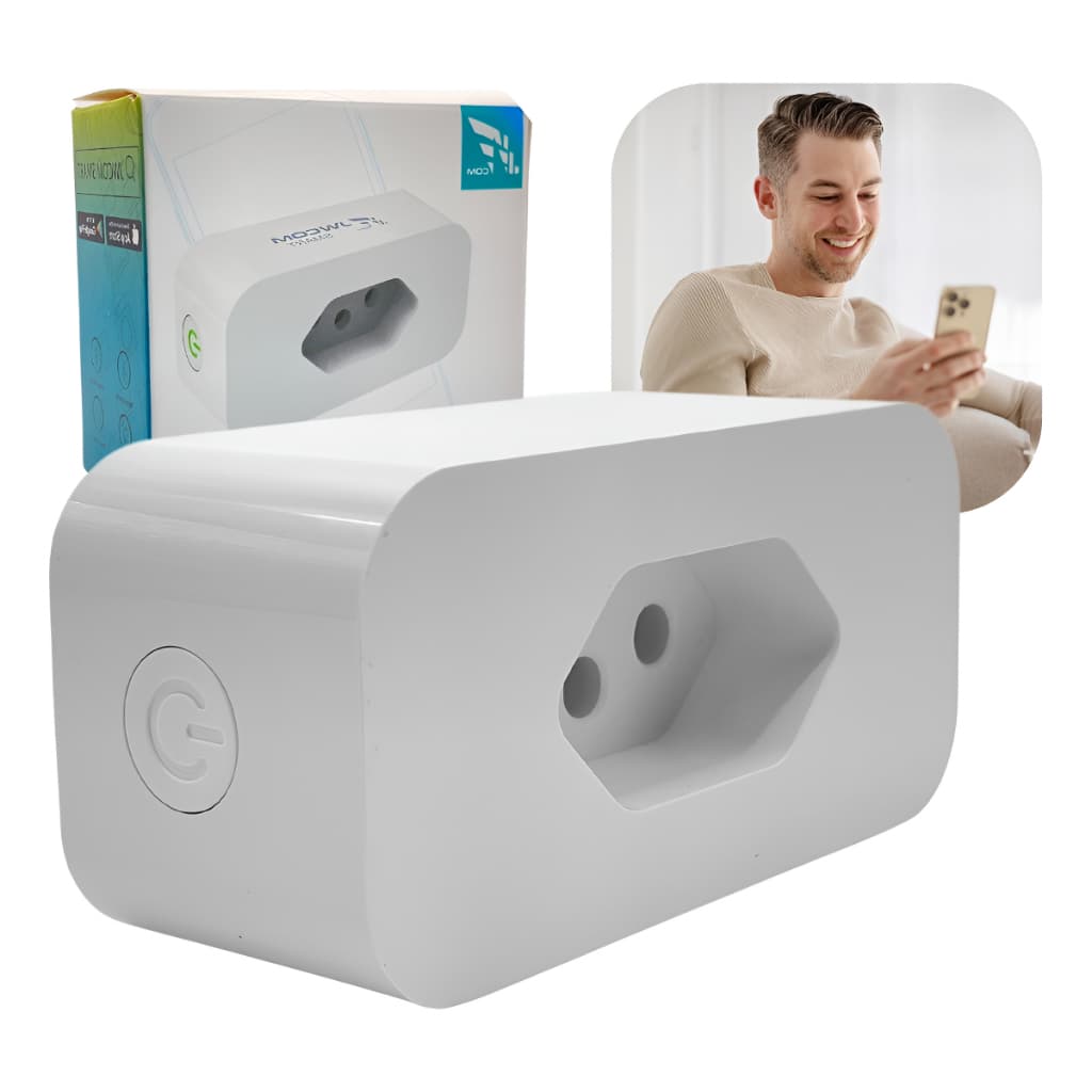 Tomada Inteligente Wifi Smart App Compativel Alexa Google Branco 16A