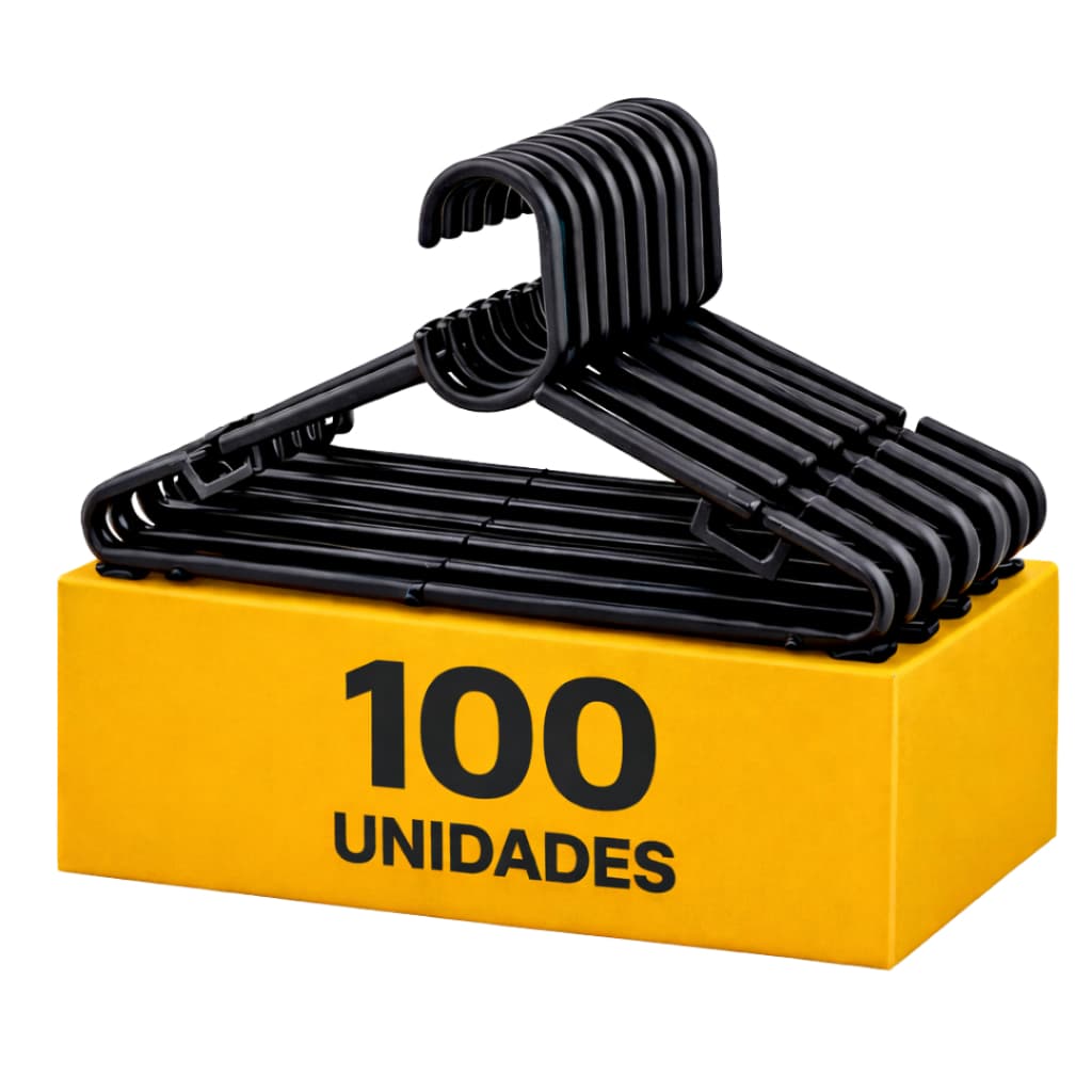 Kit 100 Unidades Cabide Redondo Resistente Organizar Roupas
