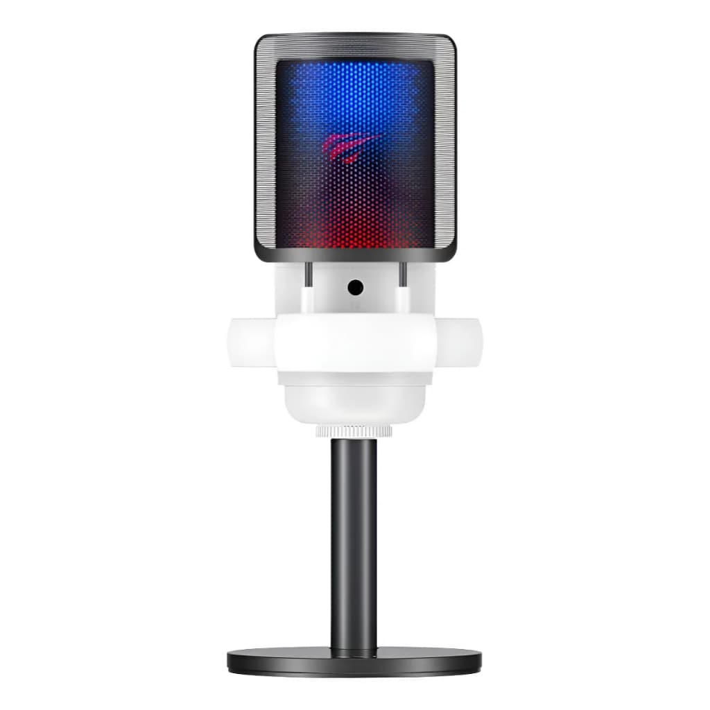 Microfone Stream Havit Rgb Cardioide Gk50 Preto/branco