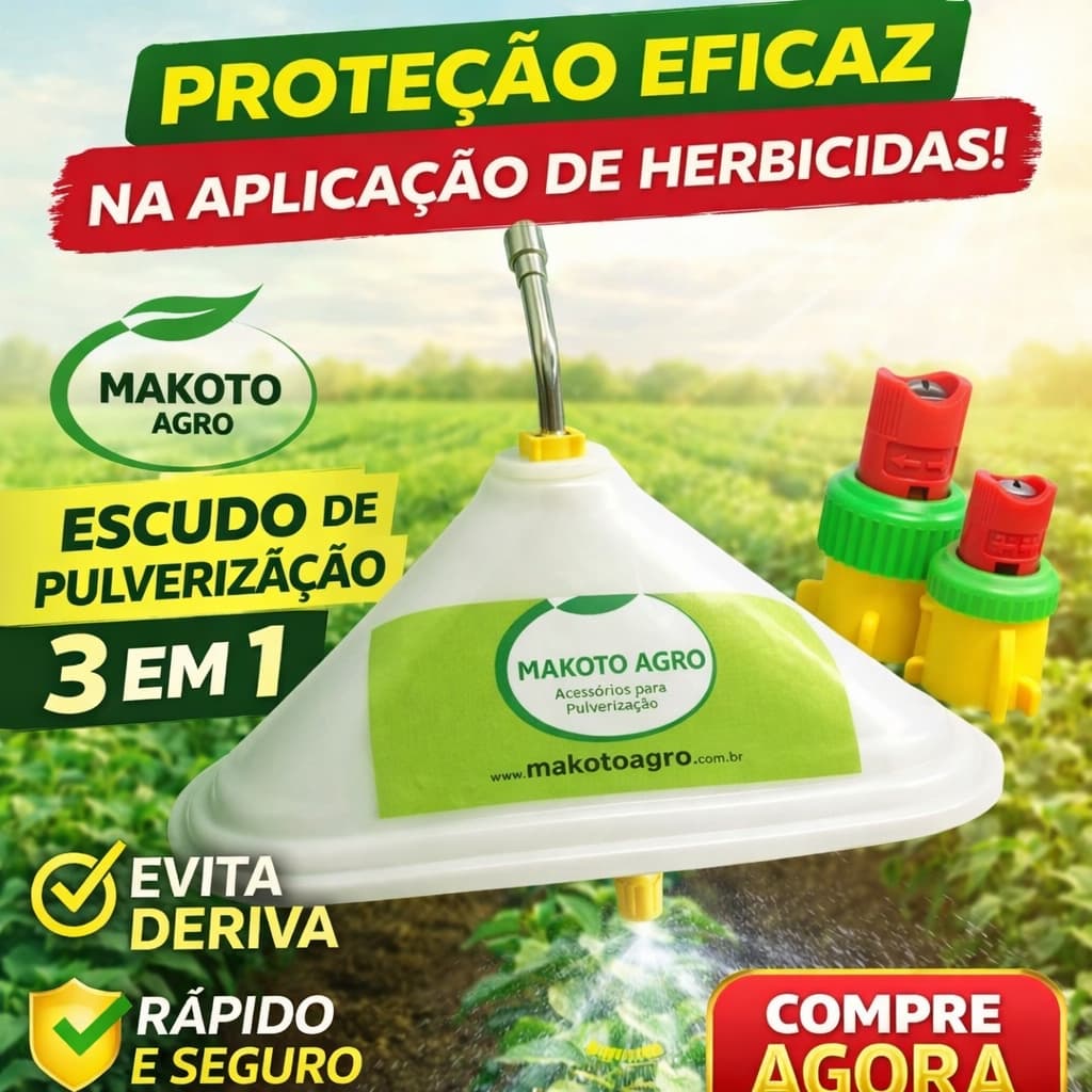 Kit Pulverizador 3 Em 1 Makoto Agro Chapéu De Napoleão Bico Espuma E Curva 45° Para Pulverização