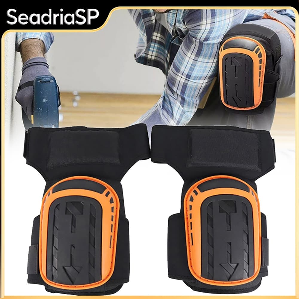 1 Par De Joelheiras Para Trabalho-De Suporte Resistentes Com Almofada De Gel E Tiras Antiderrapantes Construção , Pisos