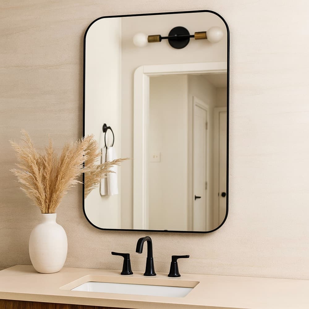 Espelho Decorativo Retangular 60x40cm Sala Quarto Banheiro Espelho com Moldura
