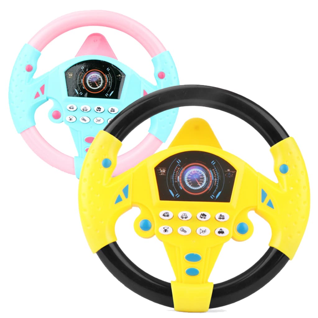 Volante Educativo Musical Infantil com Ventosa Som Luz Brinquedo Interativo Direção