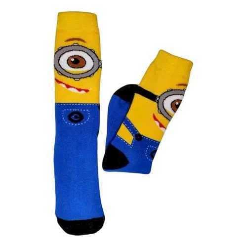 Meias Minions Personagem Cano Longo Adulto 75% Algodão