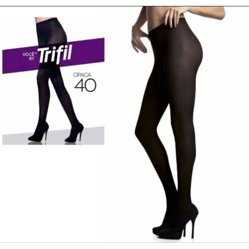 Meia Calça feminina Preta Fio 40 Trifil. Qualidade, Conforto e Elegância: P, M, G, EG ou 2XG