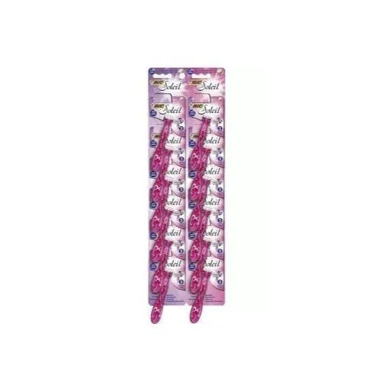 Aparelho Bic Soleil Feminino  C/12 unidade - (Cabo do aparelho com Glitter)