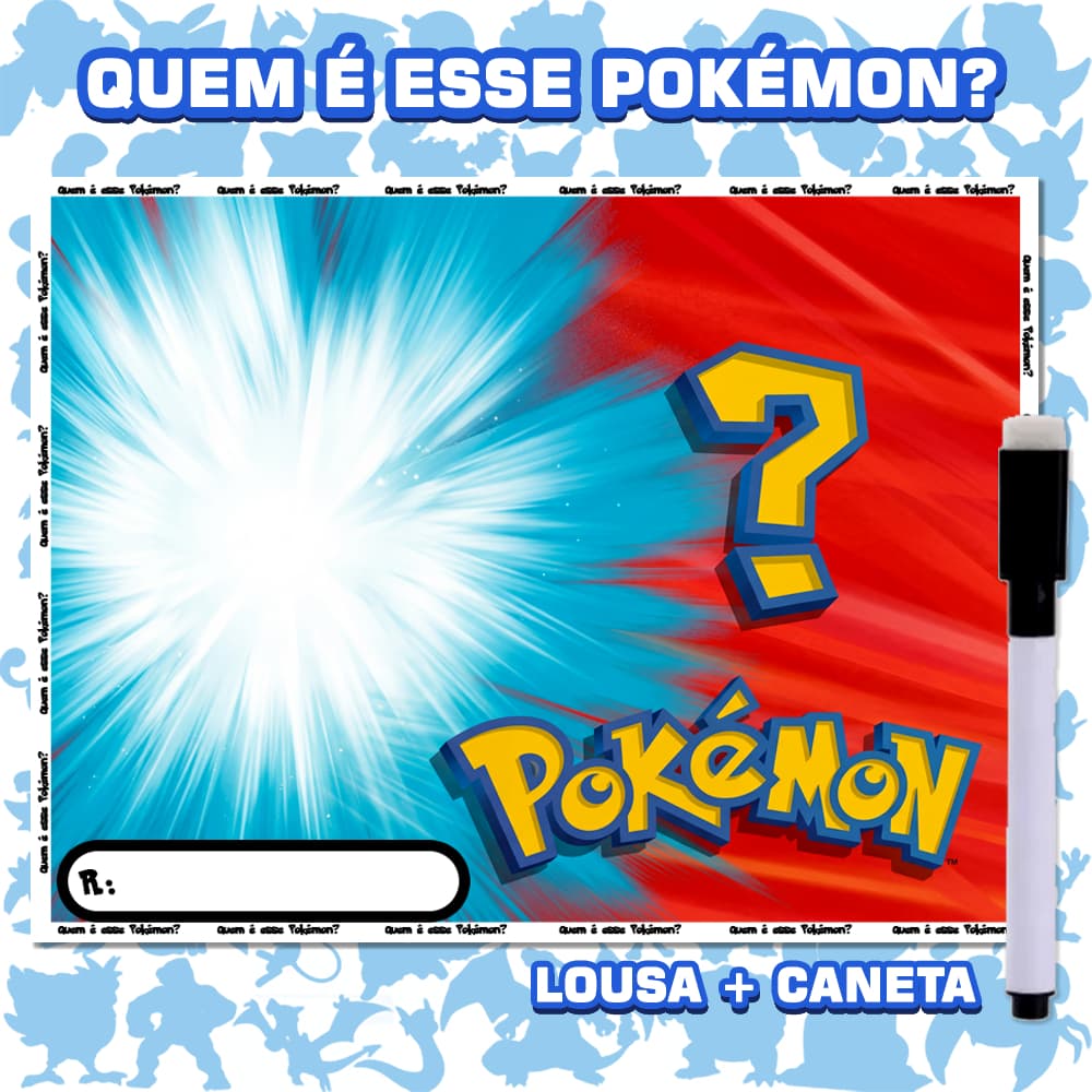 Mini Lousa Infantil Pokémon para Desenhar | Brinquedo Educativo Lousa Mágica