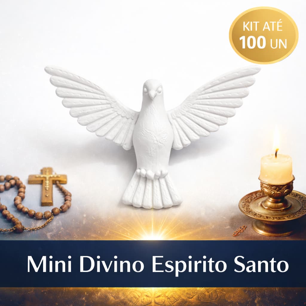 Kit até 100 Unid Mini Divino Espírito Santo Lembrancinha Batizado, Festa Crisma, Comunhão, Casamento