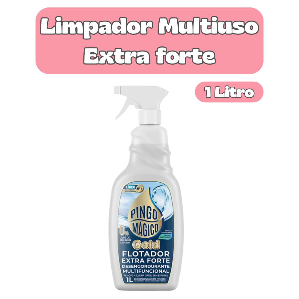 Pingo Mágico Gold 1L - Flotador Extra Forte Limpeza Pesada Multifuncional Original