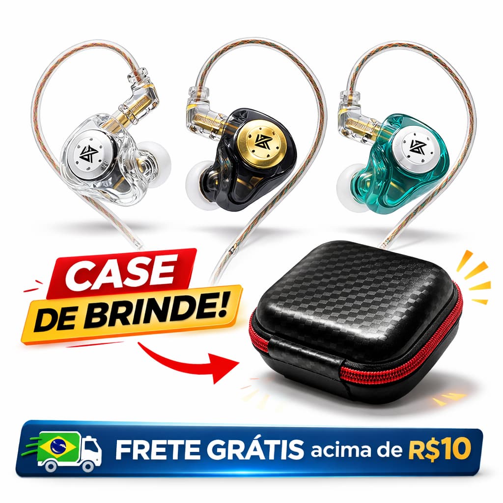 Fone De Ouvido Kz Edx Pro Retorno De Palco + Case Brinde