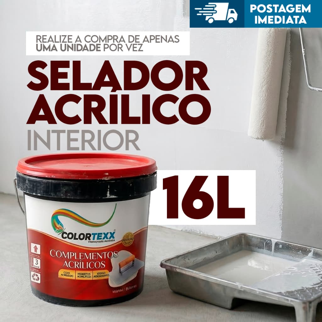 Selador Acrilico Interno Parede nova 16L Colortexx Império de Parede Branco Fundo Preparador