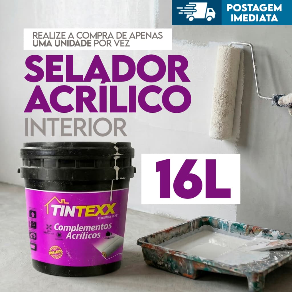 Selador Acrílico De Parede Branco 16L ou 3,6L Tintexx branco acabamento mate colortexx antimofo