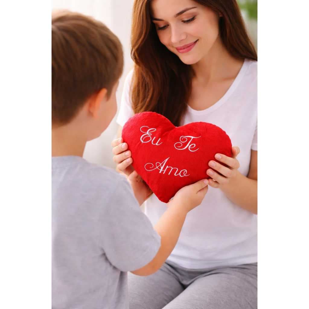 Pelúcia Coração Grande Valentine's Day l Dia dos Namorados 30x26cm Presente Namorados Romântico