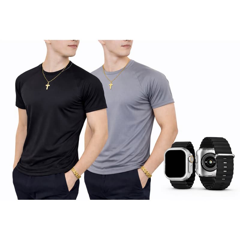 Kit Masculino Dry Fit + Relógio Premium + Esportivo Academia Treino Casual