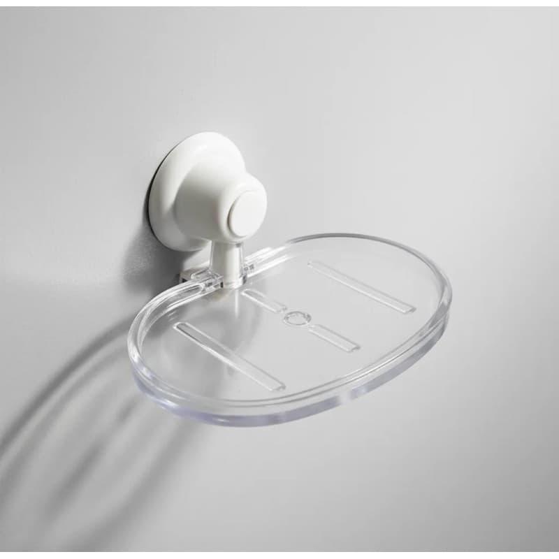 SABONETEIRA CRISTAL COM BRANCO SUPORTE DE SABONETE BANHEIRO ELEGANTE ✨