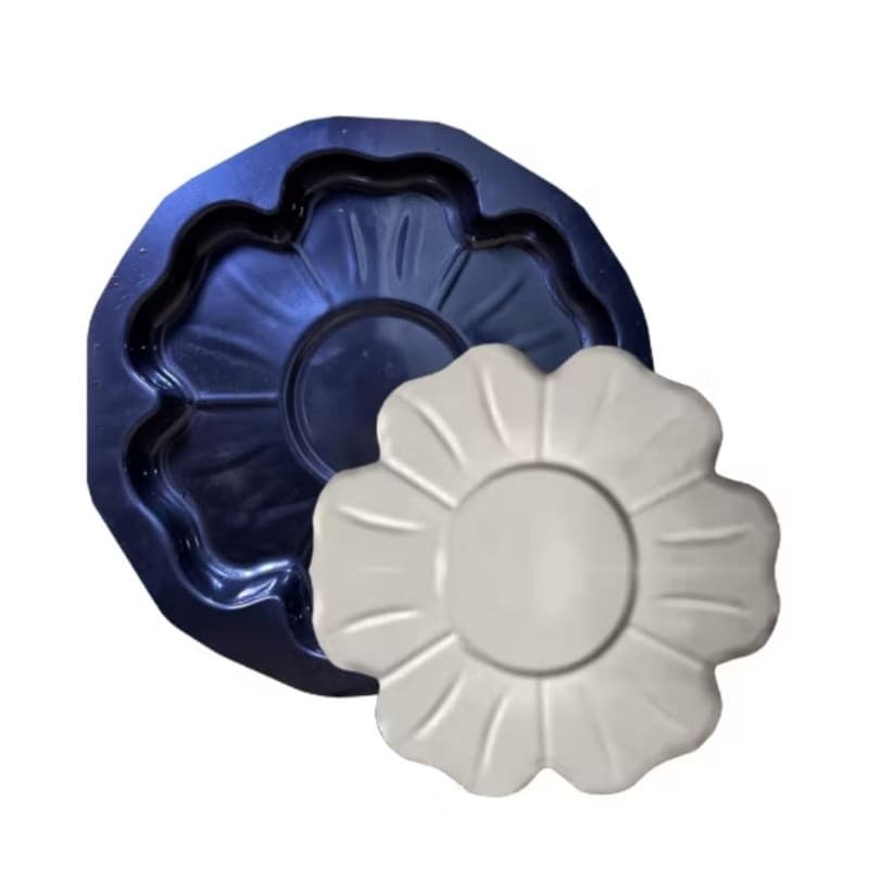 Forma de Gesso Cimento Pisante flor grande jardim grama 35x35cm