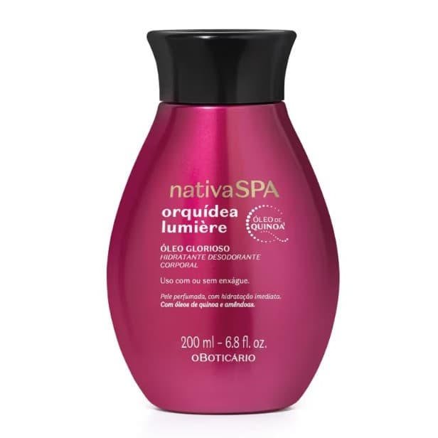 Óleo Glorioso Hidratante Desodorante Corporal Nativa SPA Orquídea Lumière 200ml. O Boticário