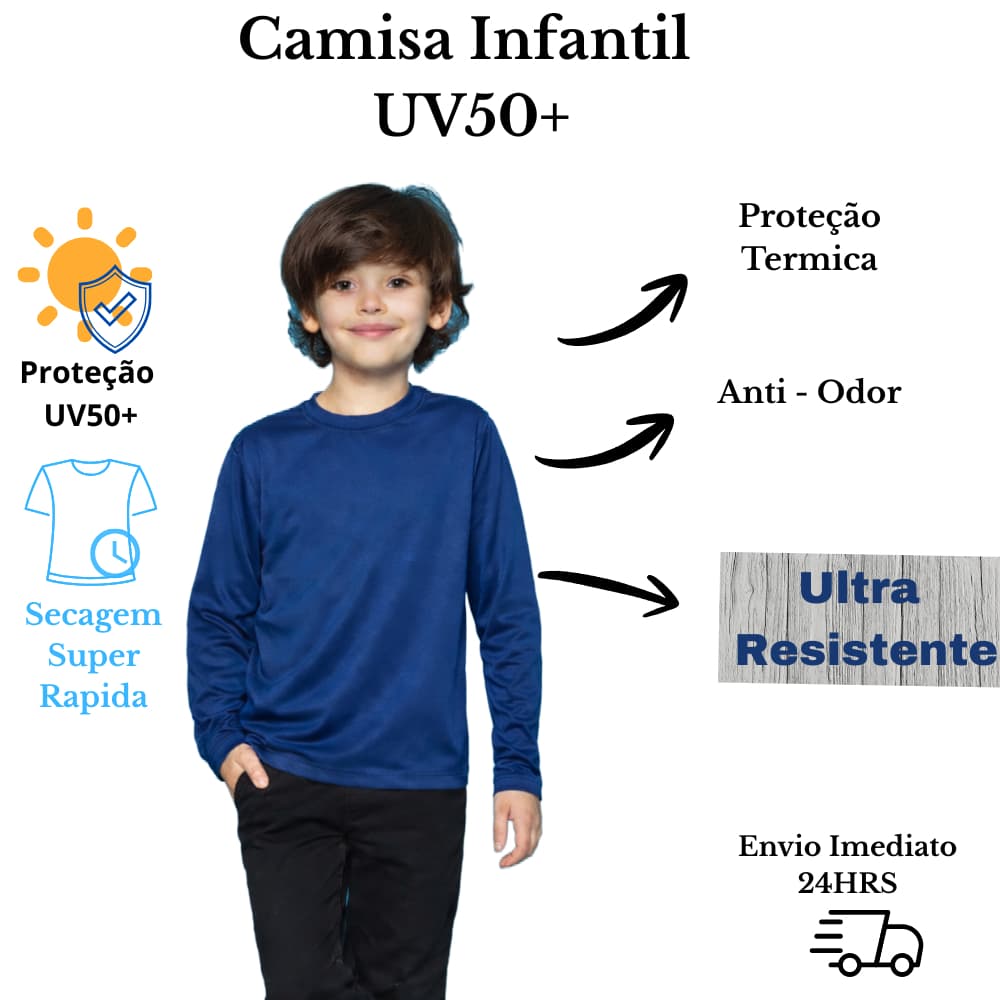 camisa infantil masculina mangalonga uv50+ camisa surfista camisa manga longa fresquinha