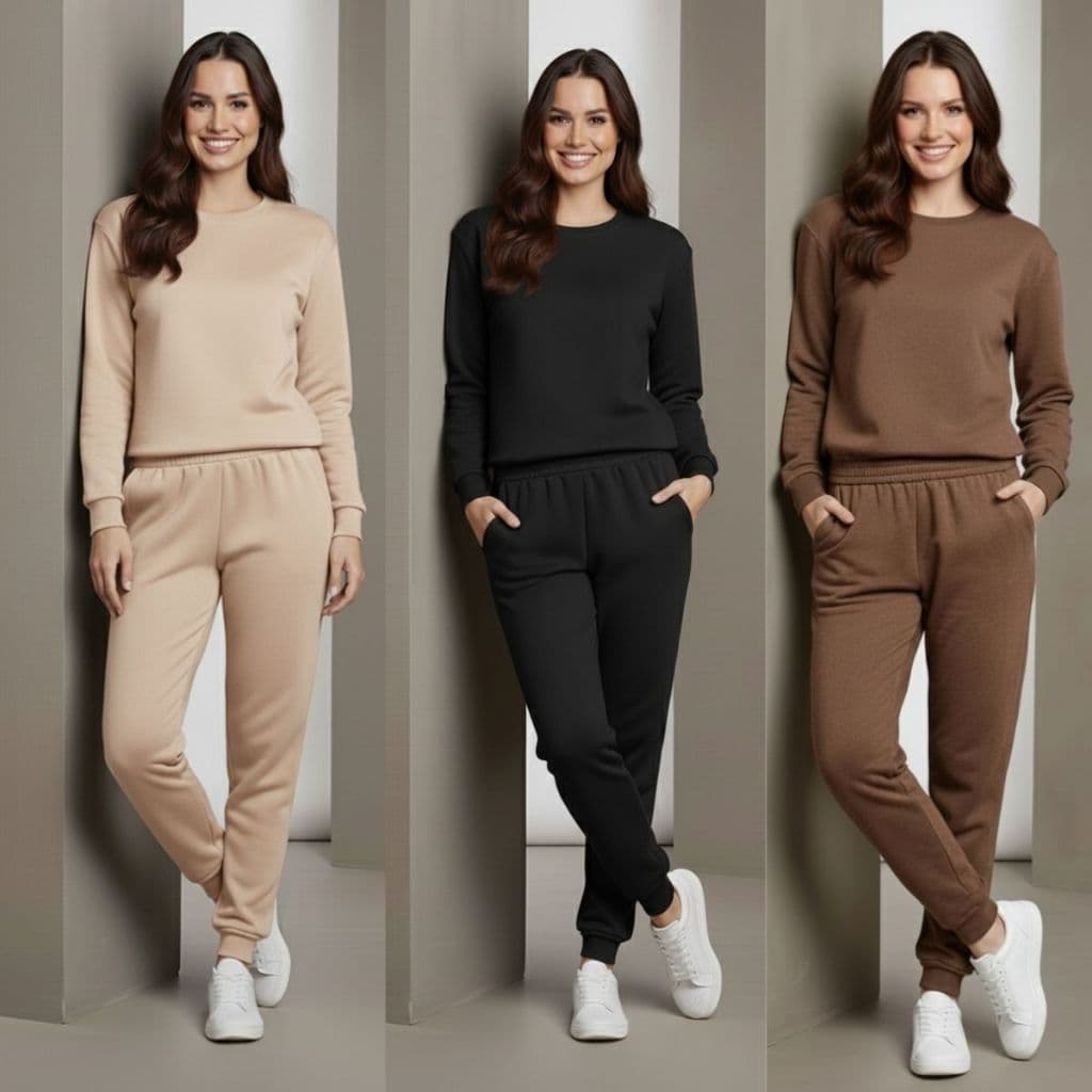 Conjunto Moletom Feminino Calça e Blusa Moletinho Leve Moda Inverno Macio Confortável Meia Estação