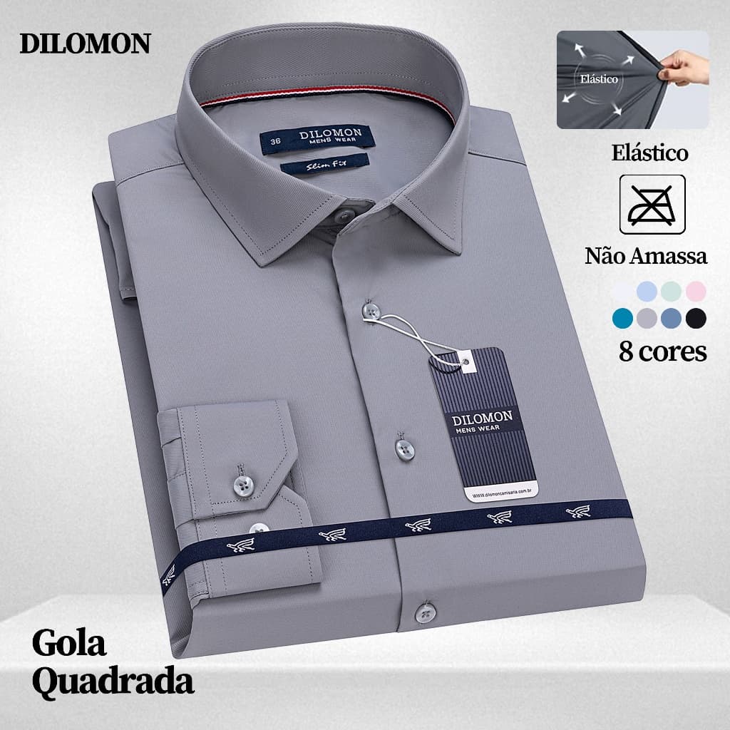 Dilomon Camisa Social Masculina Luxo Slim Fit Manga Longa - Não Amassa Blusa Estilosa Roupa Trabalho