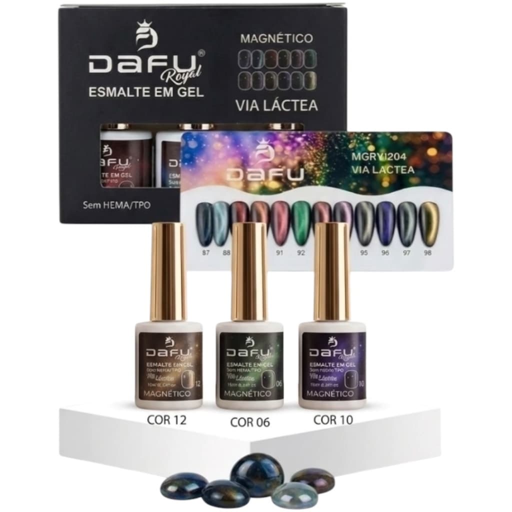 Esmalte Magnético Dafu Via Láctea 10ml Gel 12 Cores Sem HEMA TPO Efeito Cat Eye