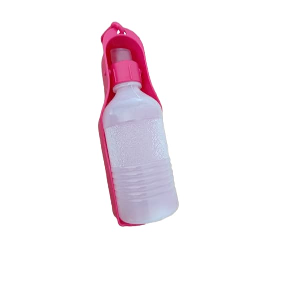Garrafa Bebedouro Portátil Pet Cachorro Gato 350ml Dobrável Com Gancho Passeio Viagem