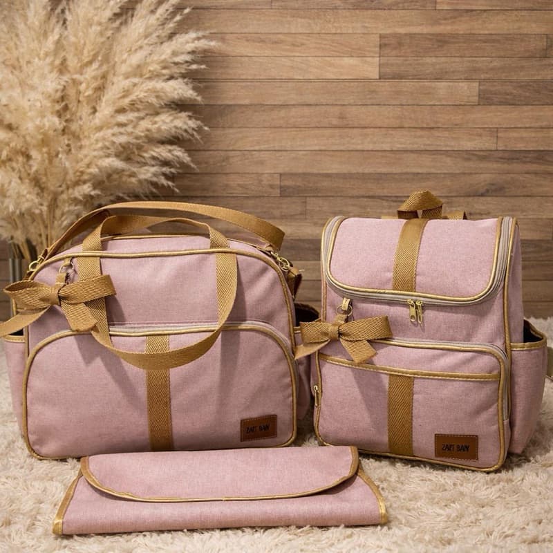 Kit Maternidade 3 peças Luxo (Bolsa + Mochila+ Trocador )
