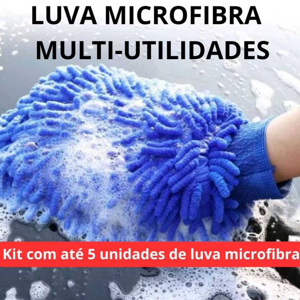 Luvas Microfibra Para Lavar Carro e Limpeza Automotiva