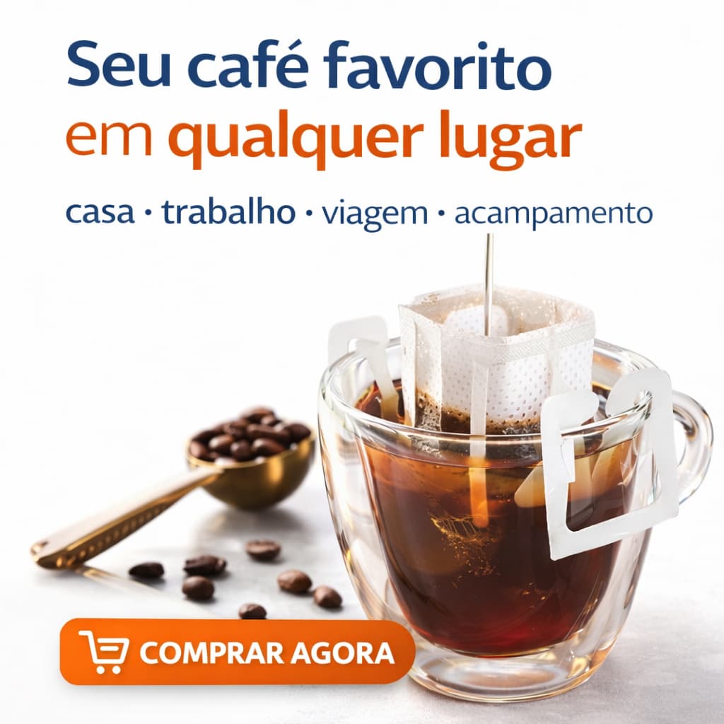 Filtro de Café Drip Coffee Portátil Descartável 50un Individual para Copo Camping Viagem Café Espec