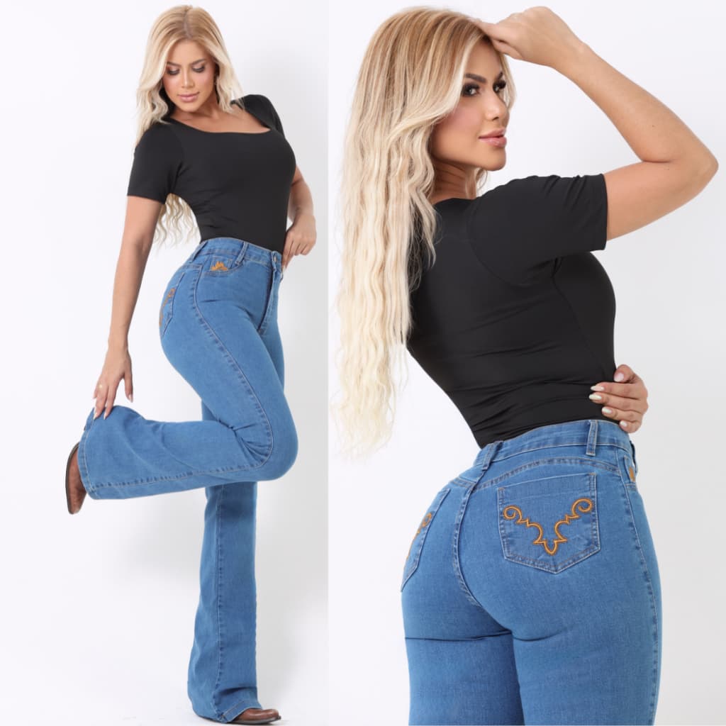 Calça Feminina Jeans Flare COUNTRY Cintura Alta Montaria