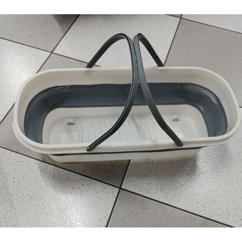 Balde de Limpeza Retrátil Retangular 26L com rodinhas e alça 56x25cm