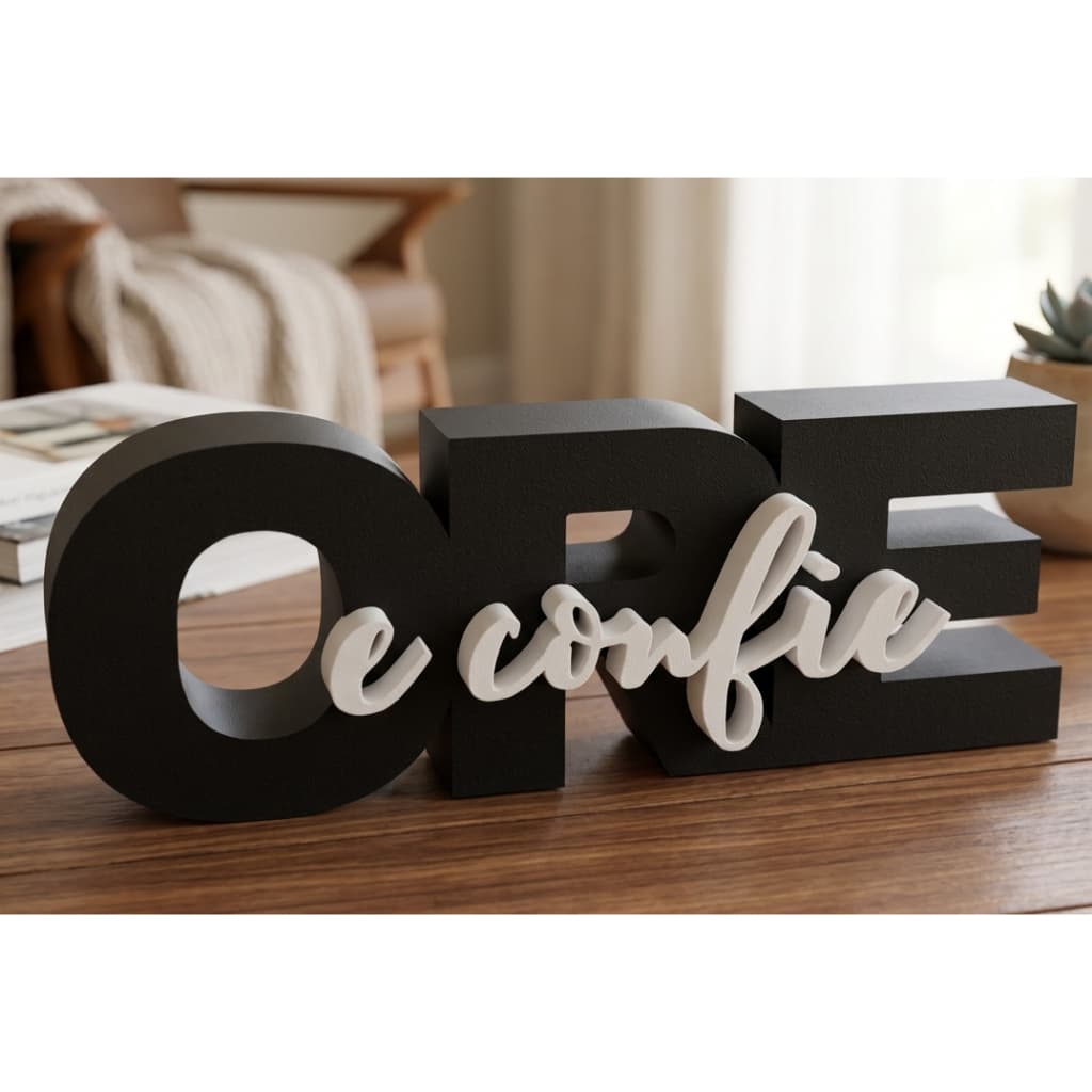 Letreiro decorativo Ore e Confie - Decoração Cristã - Presente Religioso Religião