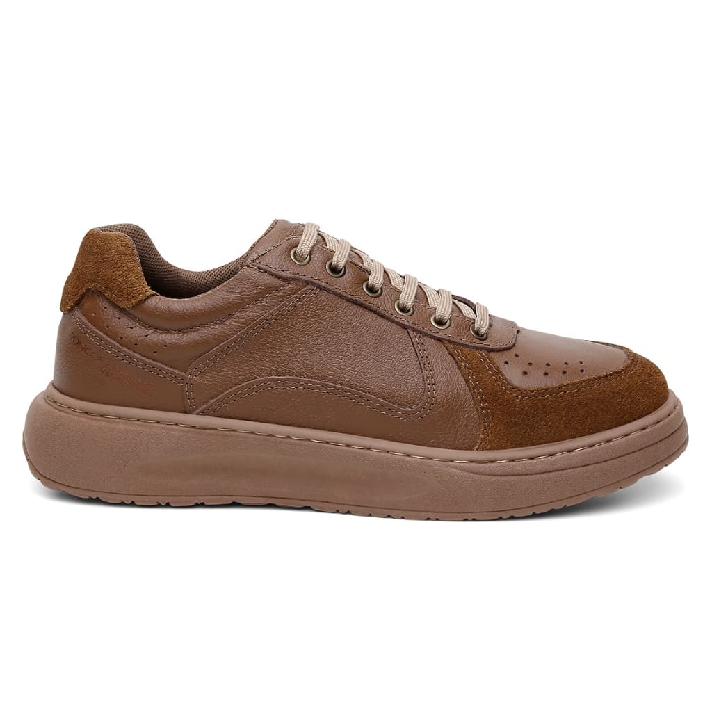 Sapato Sneaker Sola Alta Moderno e Estiloso em Couro Legítimo Lançamento