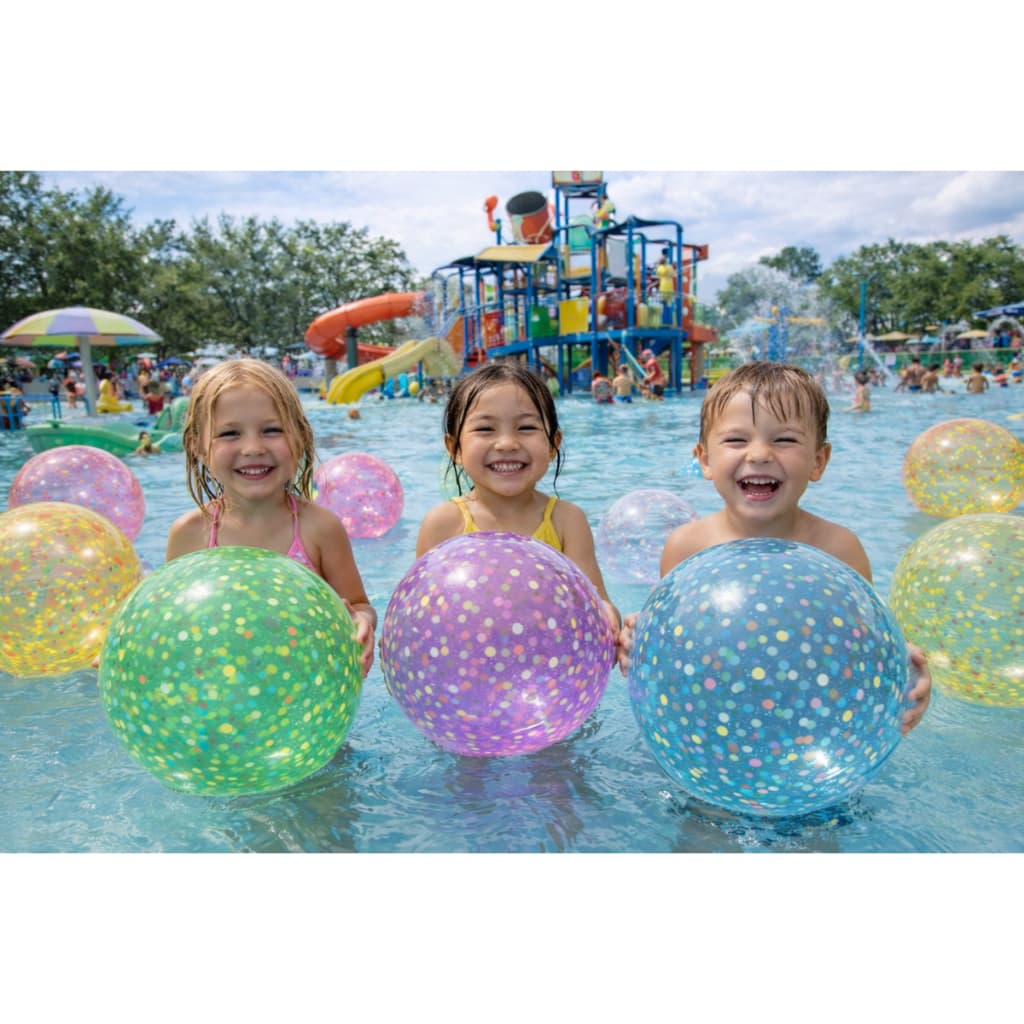 Kit 10/20/30/40 Bola De Vinil Confete 40cm Para Decoração De Piscina Festa e Lembrancinhas Varias cores