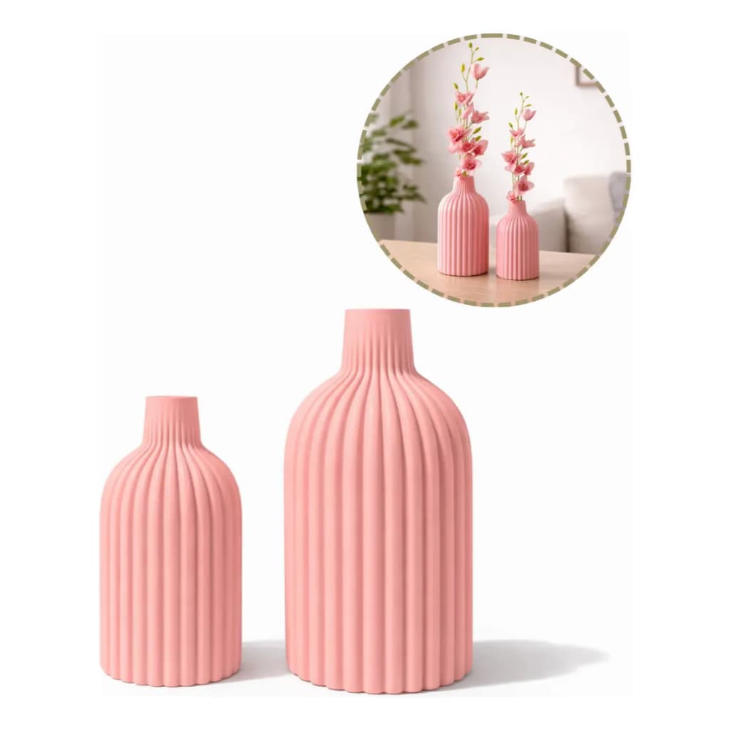 Dupla De Vasos Decorativos Para Planta  Artificial - Decoração Sala, Casa, Cozinha Hall de Entrada