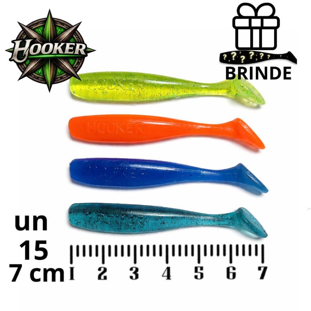 shad 7cm kit 15 unidades + brinde