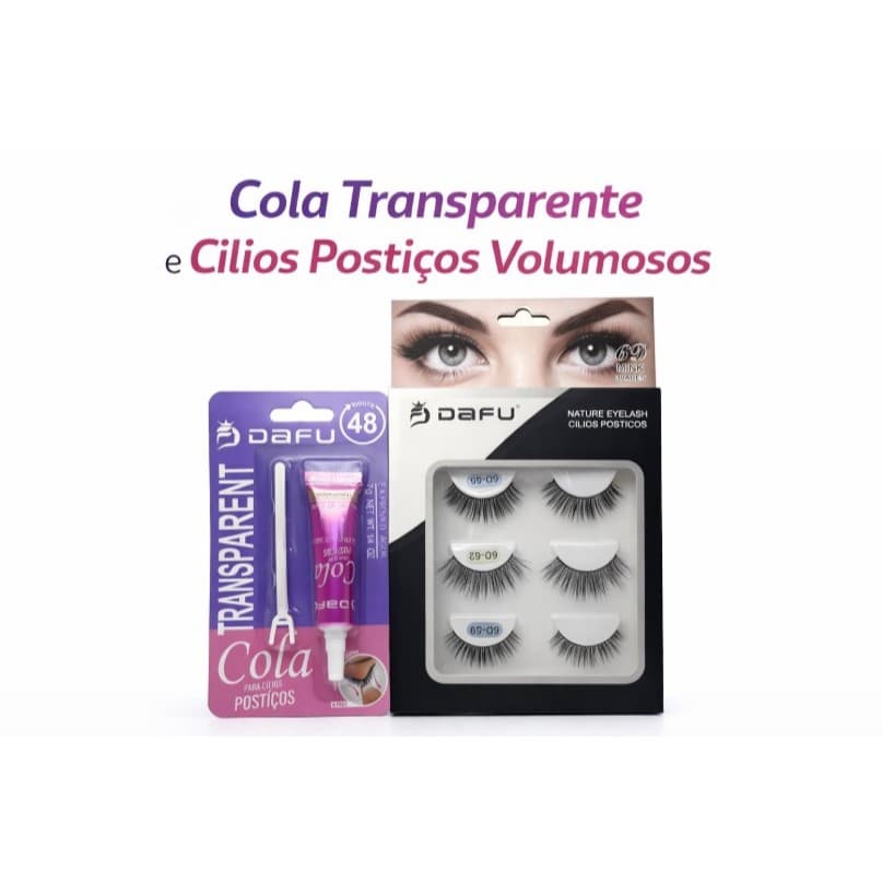 Kit Cílios Postiços 6D + Cola Transparente à Prova d’Água – Super Fixação!