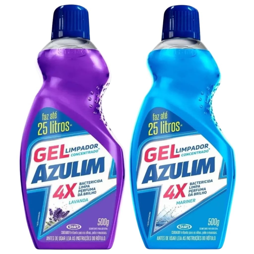 Limpador Concentrado Gel Azulim 4 em 1 500ml Limpeza - Rende até 25 Litros