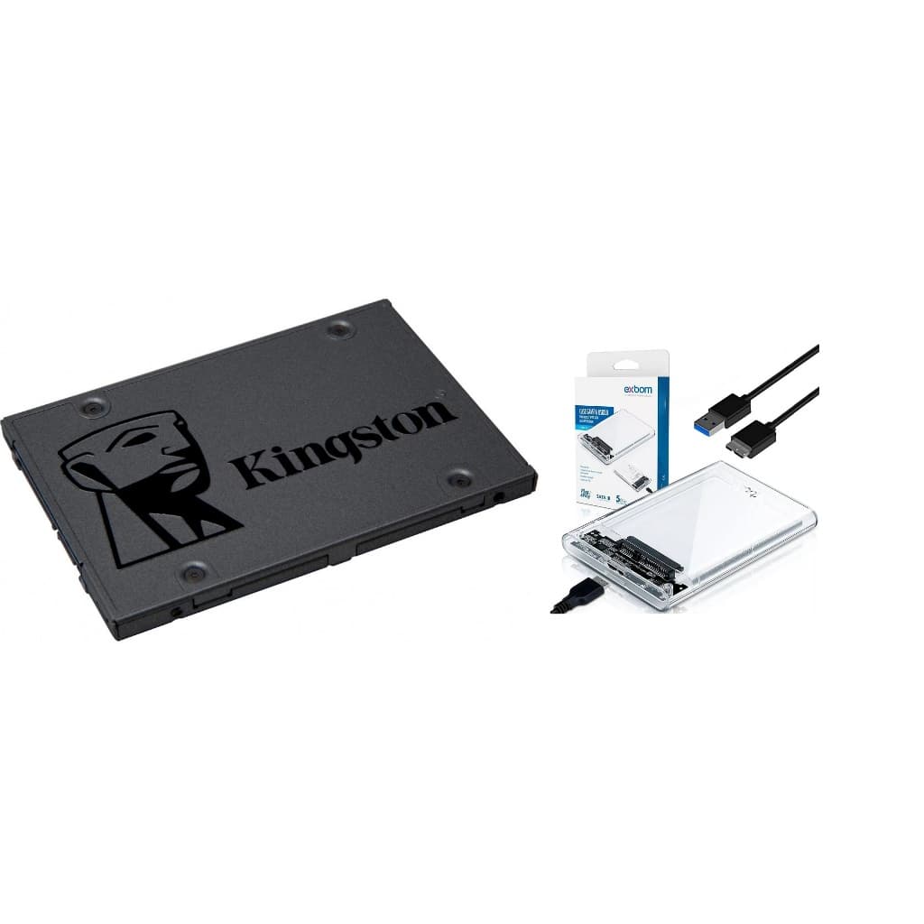 SSD EXTERNO - KIT SSD KINGSTON 240GB + CASE USB 3.0 COM NOTA FISCAL